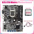 B75 Eth Mining Motherboard+g1610 Cpu+switch Cable with Light Ddr3