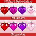 24pcs Valentines Day Decor Heart Shaped Hanging Baubles Decorations