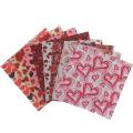 20pcs Valentine's Day Heart Print Fabric Sweet Red Lip Patchwork
