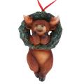1pcs Christmas Small Animal Wreath Swing Ornament with String B