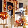 Christmas Pumpkin Wreath for Front Door, Harvest Door Wreath