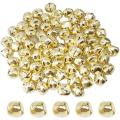 100 Pieces 15mm Metal Bells Mini Craft Bells Beads for Diy Gold