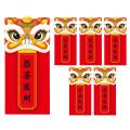 6 Pcs Chinese Red Envelopes, Year Of The Tiger Hong Bao Lucky, A