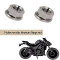 2pcs M10 X 1.25 Mm Tc4 Titanium Flanged Nut for Bicycle Motorcycle