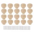 20pcs Round Unfinished Wood Drawer Knobs 35mm Dia Wood Pulls