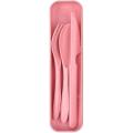 4pcs Reusable Plastic Spoon Cutlery, Portable Camping Cutlery(pink)