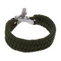 7 Strand Survival Military Weave Bracelet Cord Buckle - Green