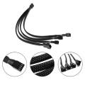 Pc Case Fan Power Cable 1 to 4 Converter Braided Y Splitter Cable