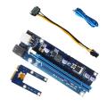 Pci E 1x to 16x Riser Adapter with Molex to Sata Power Cable-gpu