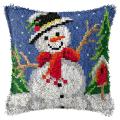 Latch Hook Pillow Kit Diy Throw Pillow Cover Printed Canvas Snowman