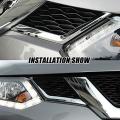 2pcs Chrome Front Mesh Grille Grill Head Light Cover Trim for Nissan