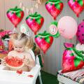 10pcs Strawberry Balloons Sweet Strawberry Foil Mylar Balloons