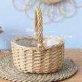 Wicker Basket with Handles and Lining,for Picnic,fruits and Vegetable