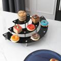 Black Removable Acrylic Cake Display Stand for Round Cupcake