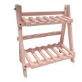 Wooden Double Layer Kitchen Shelf Accessories Spice Rack Holder Pink