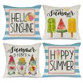 Summer Pillow Covers 18x18 Set Of 4 Summer Decorations