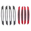 4pcs Super Red Reflective Stickers Black Carbon Fiber Strips