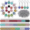80pieces Crystal Birthstone Charms Silver Color