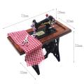 Dollhouse Sewing Machine, 1:12 Furniture Wooden for Dolls House