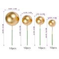 40 Pcs Mini Gold Ball Cupcake Toppers for Birthday Party Decoration