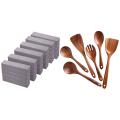 Teak Wood Spoon Solid Wood Spatula Kitchen Cooking Spatula Set