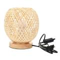 Bamboo Rattan Table Lamp Bedside Desk Lamp Diy Decoration Eu Plug
