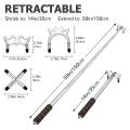 Retractable Billiard Cue Stick with 3pcs Brass Bridge Head ,silver