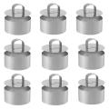 9 Pcs Round Cake Mold Stainless Steel Mousse Mold, 3.15 Inches