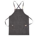 Bbq Canvas Apron Bib Kitchen Apron for Women Men-dark Gray