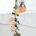 Artificial Rose Vine Garland with 69 Heads for Home(champagne, 2pcs)