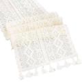 Nordic Crochet Lace Table Runner with Tassel Cotton Home Decor C