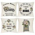 Farmhouse Summer Pillow Covers 18x18 Set Of 4 Summer Decorations