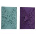 10pcs/set Carved Butterflies Invitation Card for Wedding: Purple