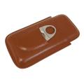 Three-finger Humidors Cigar Box Brown with Cigar Cutter - Brown