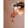 10pcs Women Men Lucky Wooden Elephant Carving Pendant Keychain