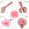9 Pcs/set Mixed Tissue Paper Pom Poms Flower Party Decoration ( Pink)
