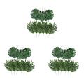 72 Pcs 2 Kinds Tropical Plant Artificial Palm Leaves Turtle Leaf