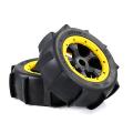 2pcs Sand Paddles Desert Wheels Tires for 1/5 Rovan Hpi Baja -yellow