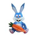 Led Light Up Inflatable Easter Cute Bunny Rabbit with Carrot-uk Plug