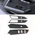 4pcs Abs Car Side Door Window Lift Switch Buttons Cover