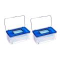 2 Pcs Mask Storage Case Mask Dispenser Box Tissue Holder Wet(blue)