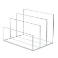 Clear File Holder Multi-functional 3 Sections File Organizer for Desk