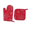 Christmas Microwave Oven Gloves Thick Cloth Insulation Pad, Red
