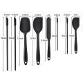 Silicone Spatula Set Of 8,heat Resistant Spatula Kitchen,black