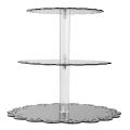 3 Tier Black Cup Acrylic Cupcake Stand Supplies Display Tower Decor