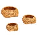 Hand-woven Basket Rattan Candy Storage Picnic Tray Rattan Basket