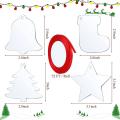 20pcs 3 Inch Clear Acrylic Christmas Ornaments for Christmas Supplies