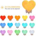 Heart Shaped Moon Lamp,16 Colors with Stand & Remote for Kids 12cm