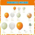Orange Balloon Garland Arch Kit with Leaves for Fruit Party Decor