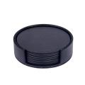 6pcs Pu Leather Marble Coaster Drink Coffee Cup Mat Round -3